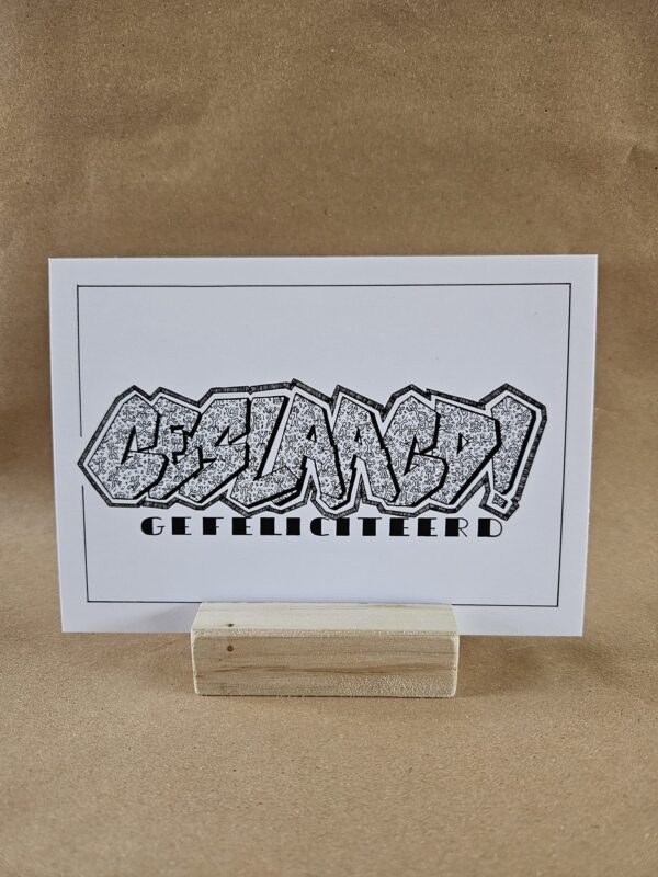 Geslaagd. Grafitti letters